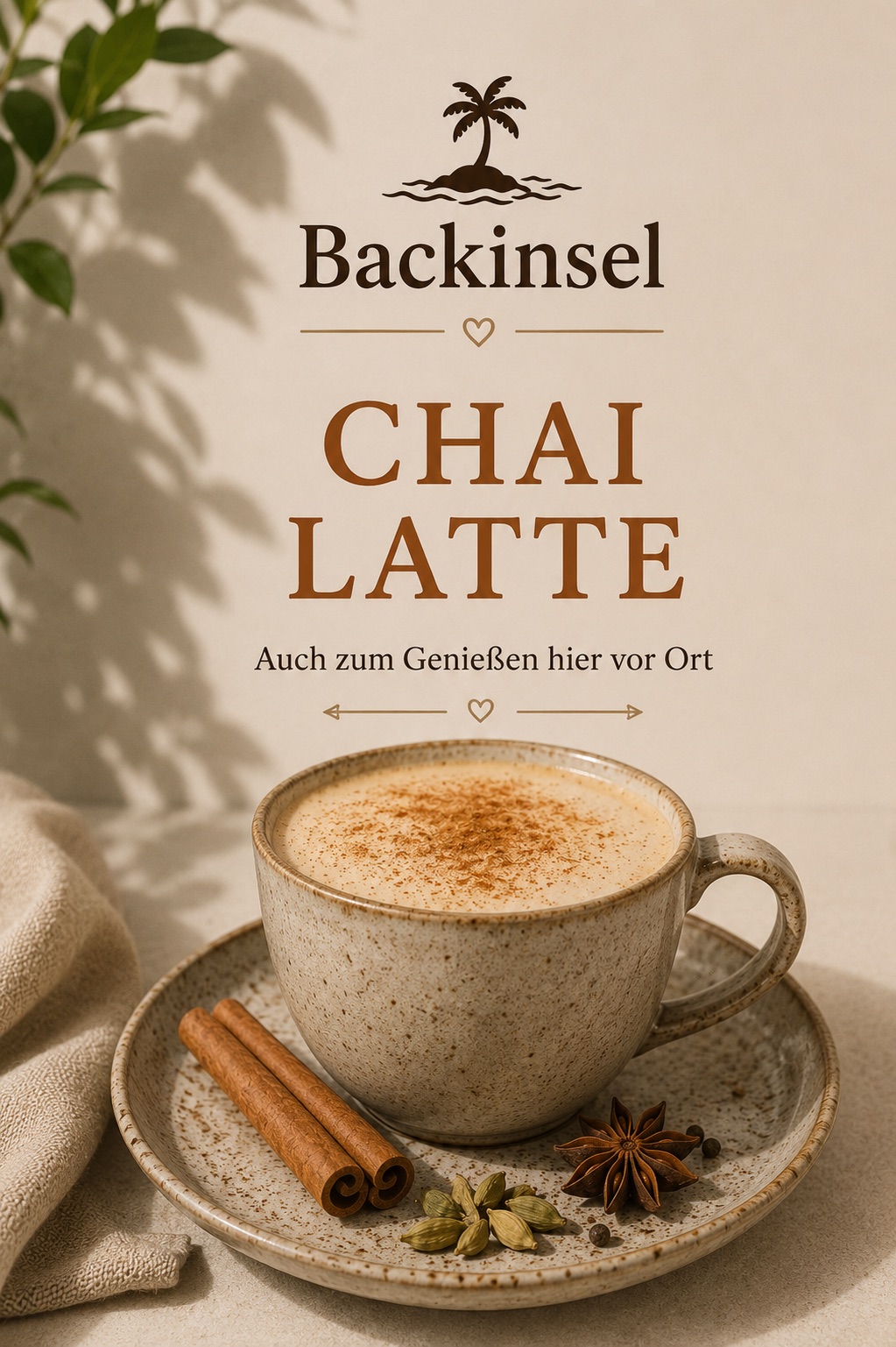 Chai Latte heiß mit Zimt und Kardamom
