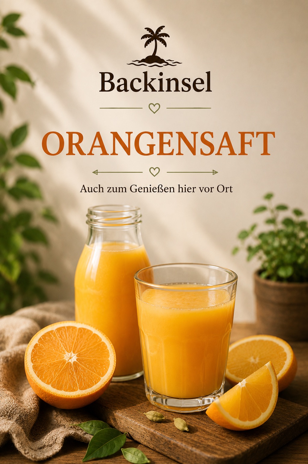Frisch gepresster Orangensaft im Glas